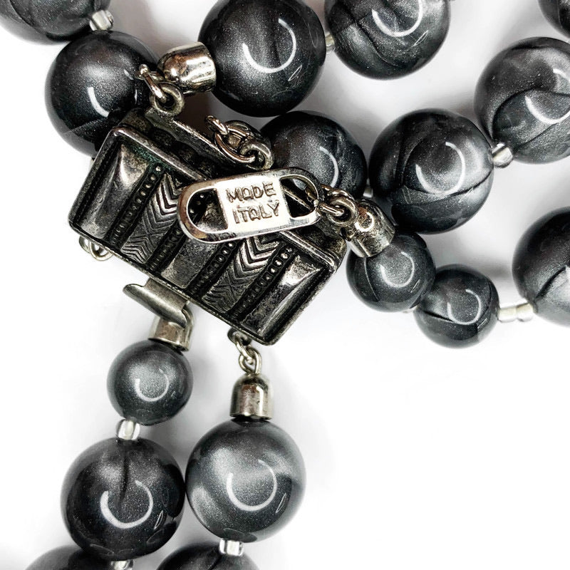 Vintage Triple Strand Italy Made Beaded Necklace