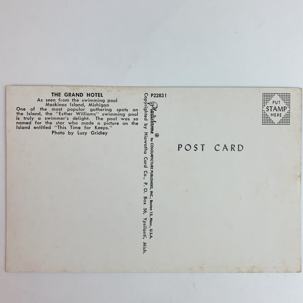 The Grand Hotel Mackinac Island Michigan Esther Williams Swimming Pool Postcard