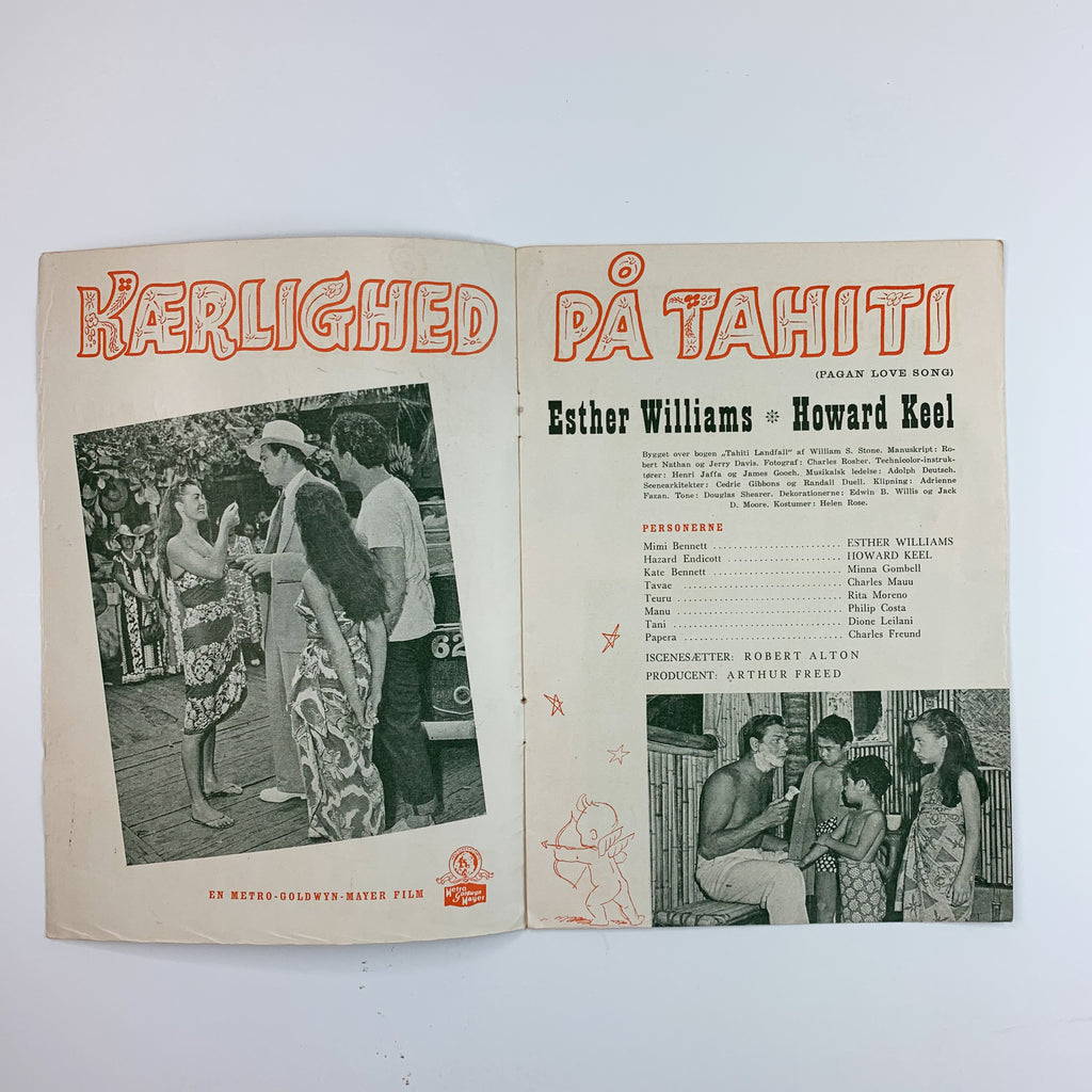 Kaerlighed PA Tahiti Esther Williams Howard Keel Movie Program