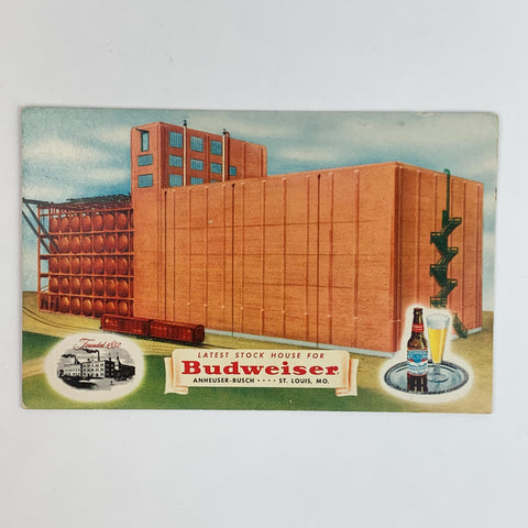 Budweiser Beer Anheuser Busch Brewery St. Louis Stockhouse 14 Postcard