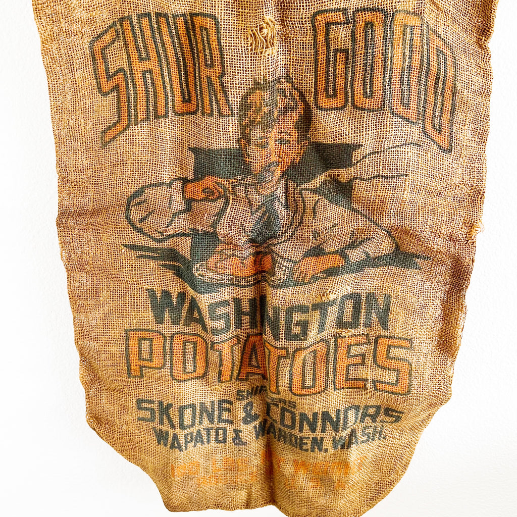 Vintage Burlap Shur Good Washington Potatoes Sack