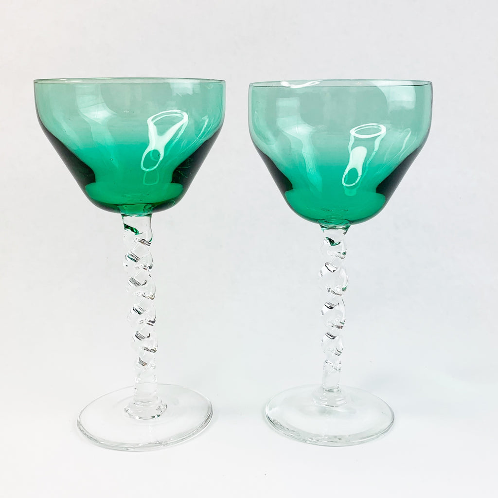 Vintage Champagne Spiral Barware Drinking Glasses