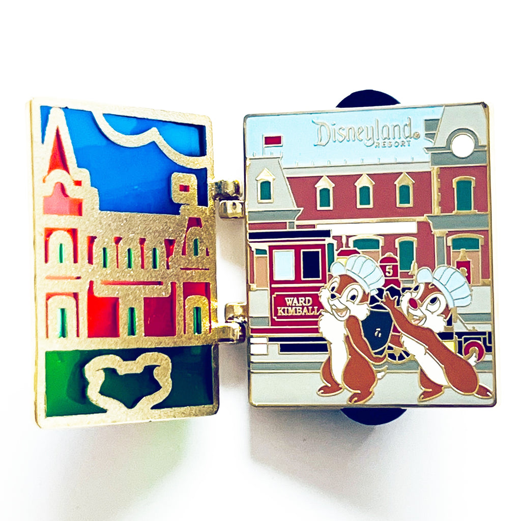 Disney DLR Cast Exclusive Attractions Collection Chip n Dale Train Station Limited Edition 750 Pin