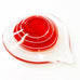 Vintage Glass Red Clear White Swirl Heart Paperweight