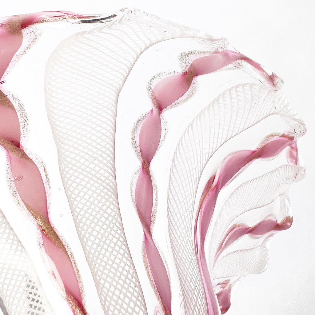 Vintage AVEM Pink Twisted Design Glass Bowl