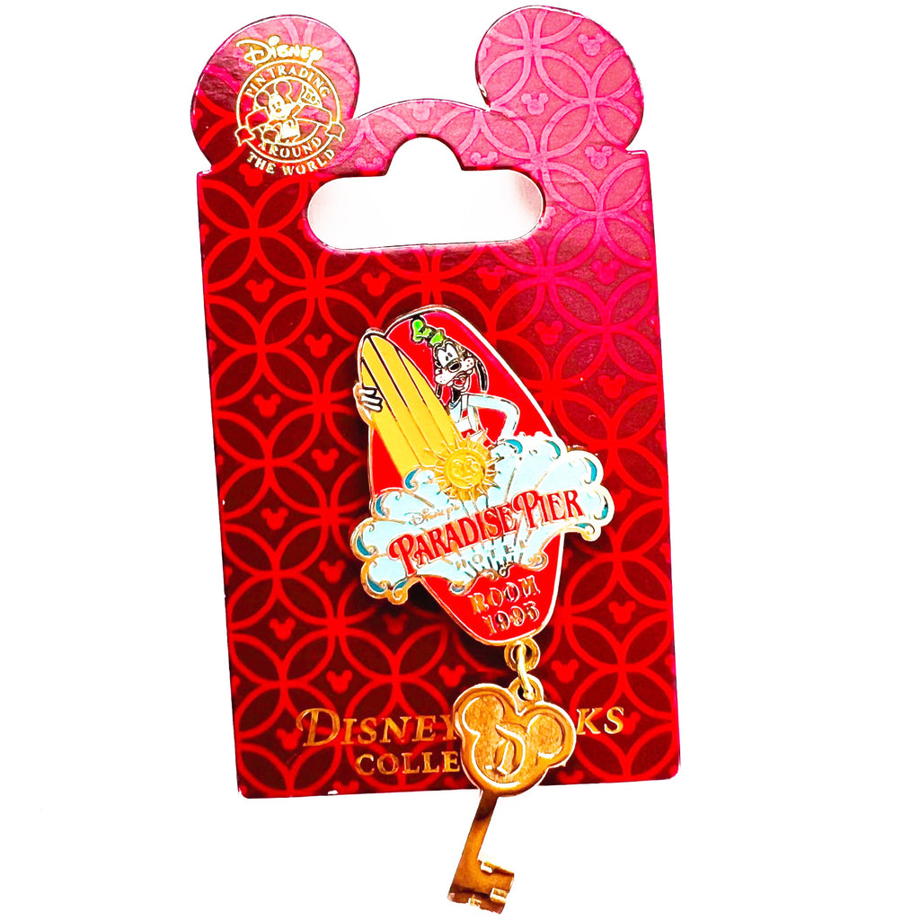 Disney Paradise Pier Hotel Goofy Hotel Room 1995 First Release Key Pin