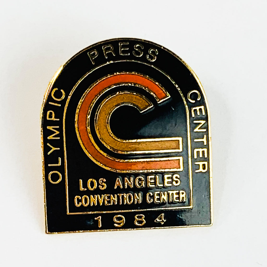Vintage 1984 Olympic Press Center Los Angeles Convention Center Lapel Pin