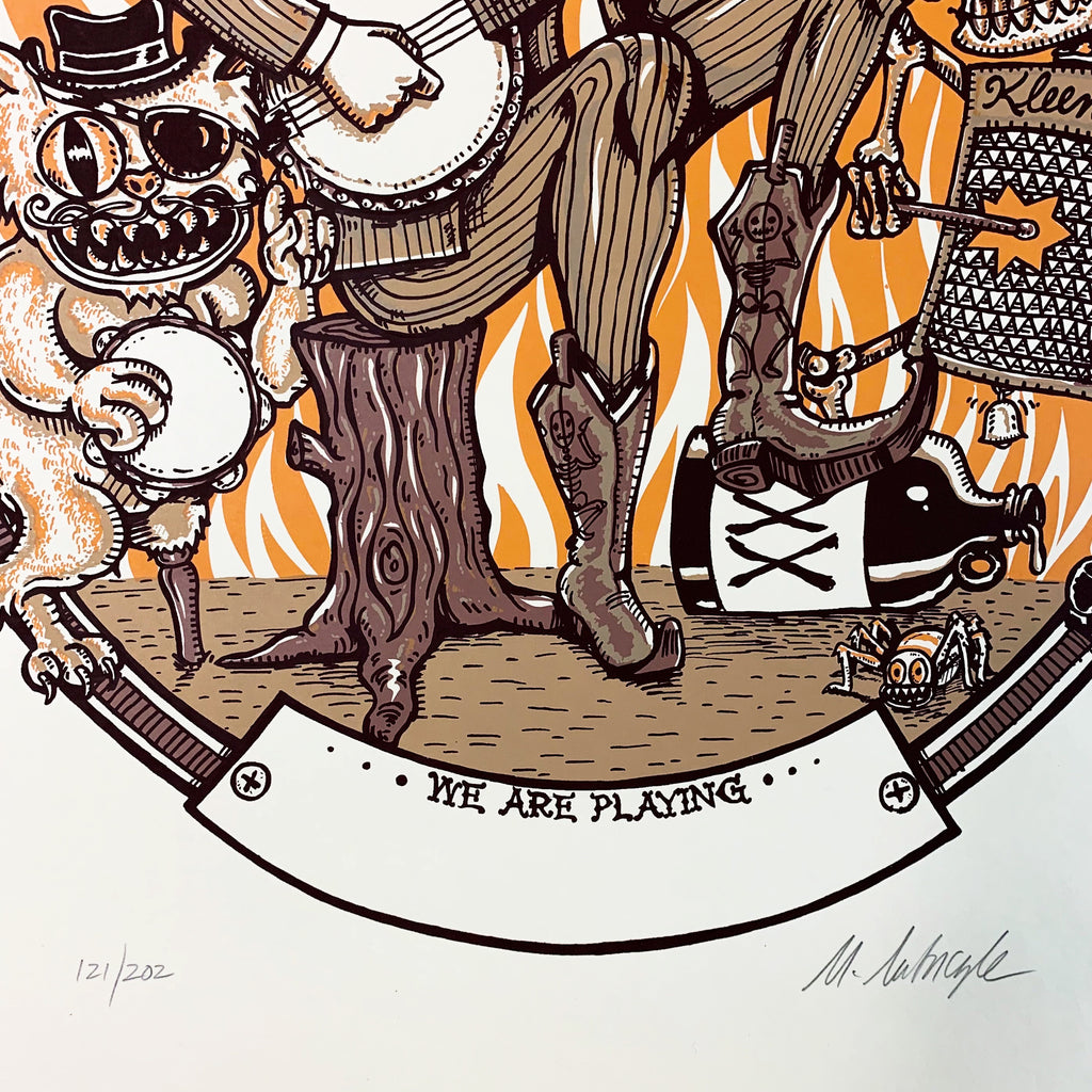 Woods Afire Michael Motorcycle Rock Concert Poster