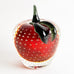 Murano Red Apple Green Stem Paperweight Bubbles