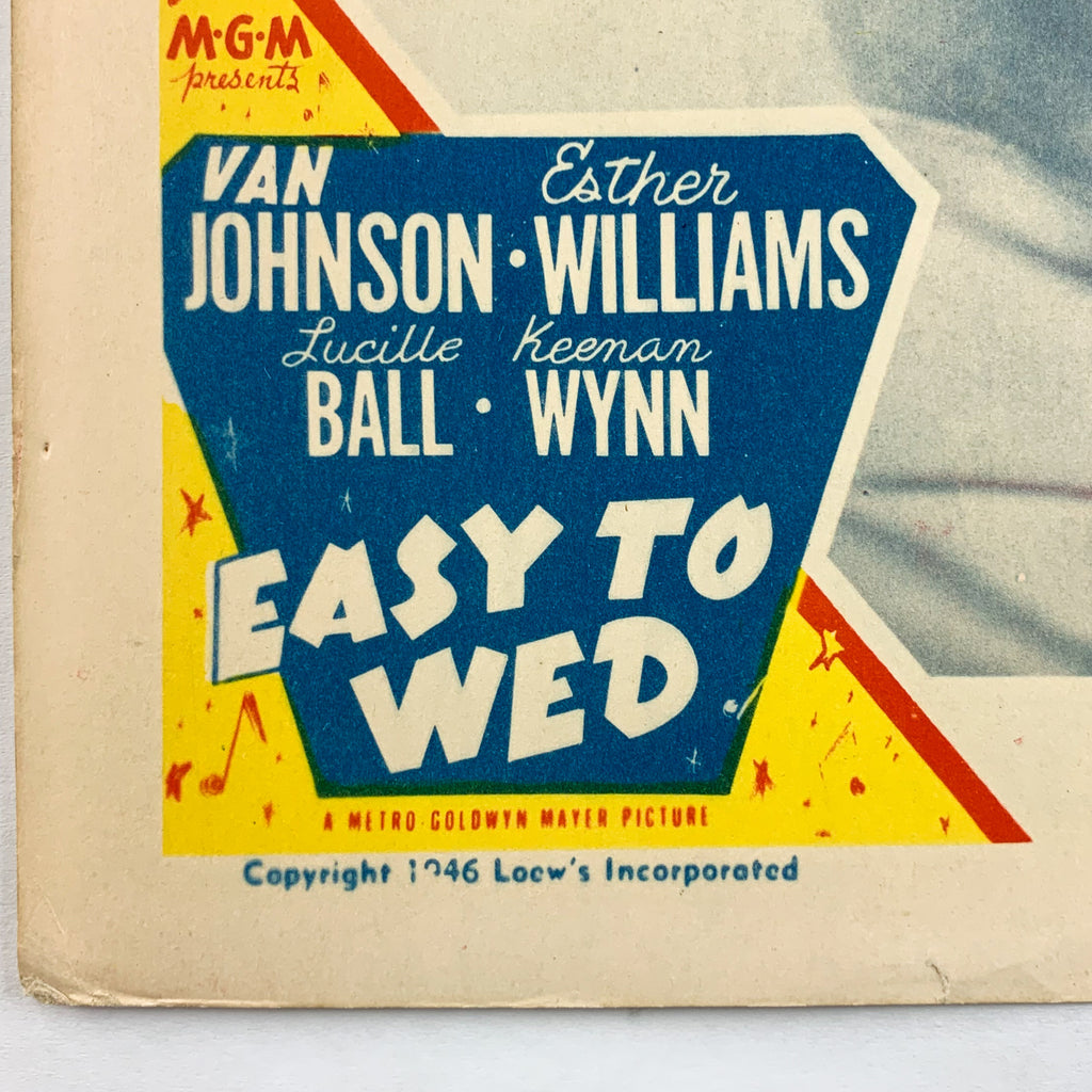 1946 MGM Easy To Wed Esther Williams Van Johnson Movie Lobby Card #5