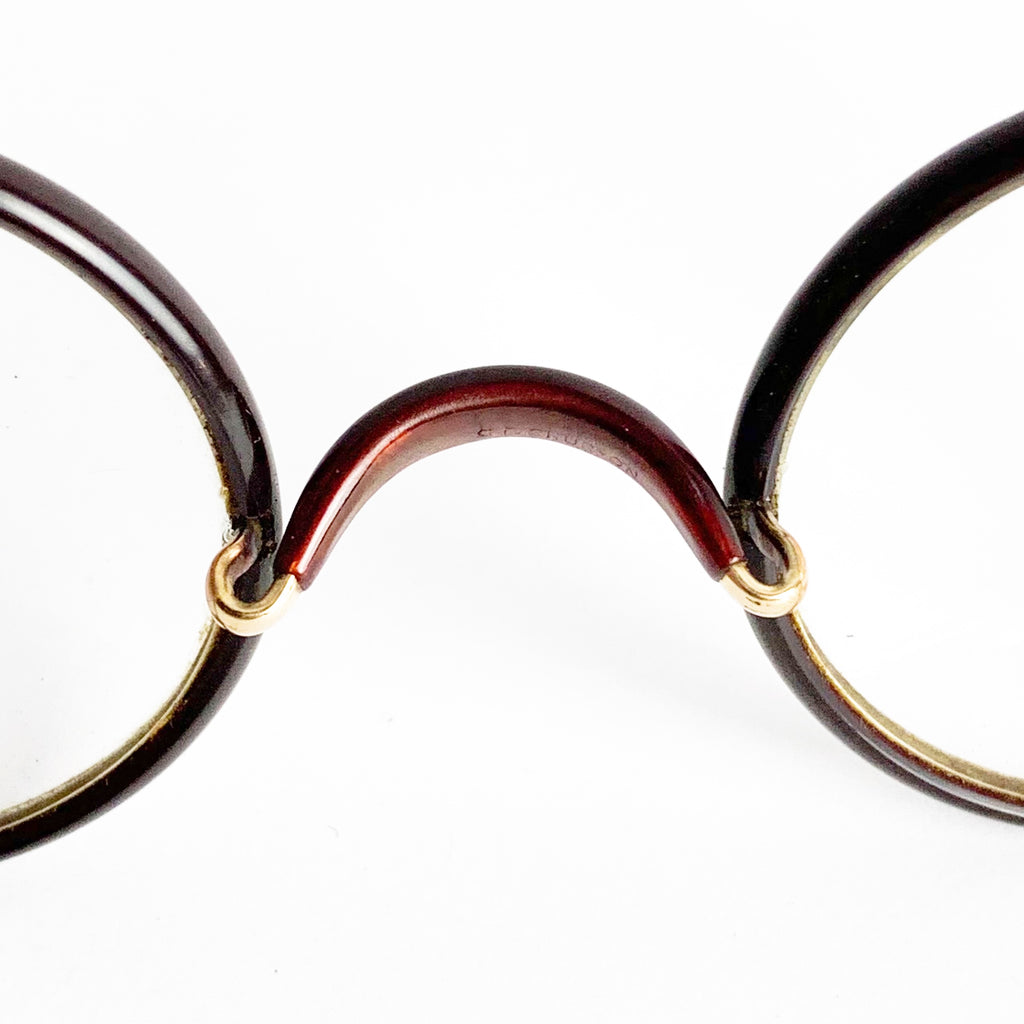 Vintage Antique Shuron Round Lens Wired Eyeglasses