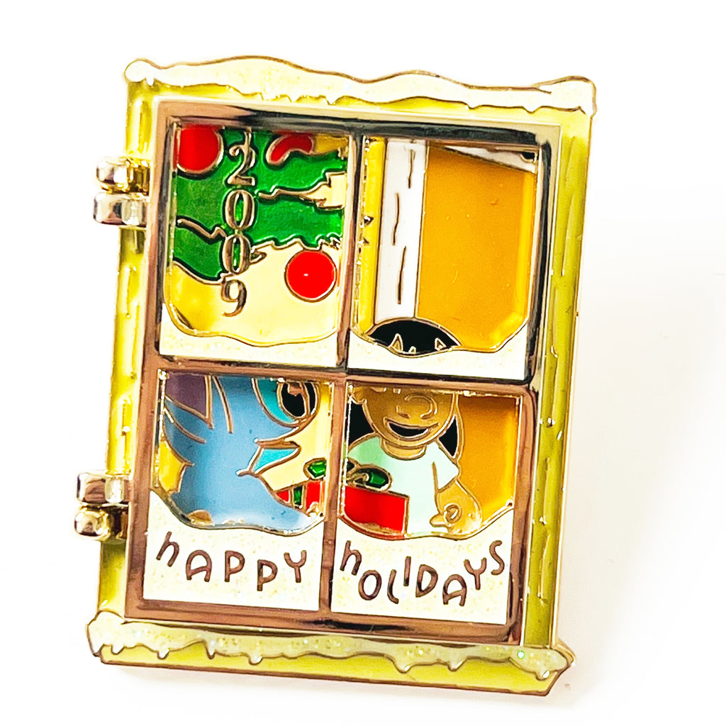 Disney Lilo & Stitch Happy Holidays 2009 Frosted Windows Hinge LE 2000 Pin