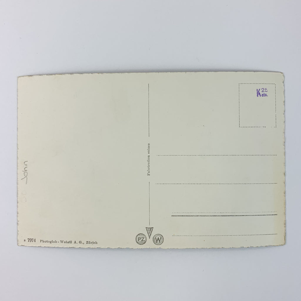 Vintage Pestalozzi Denkmal Satue Zurich Switzerland Postcard