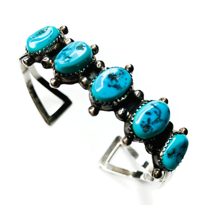 Vintage Sterling Silver Turquoise Cuff Bracelet