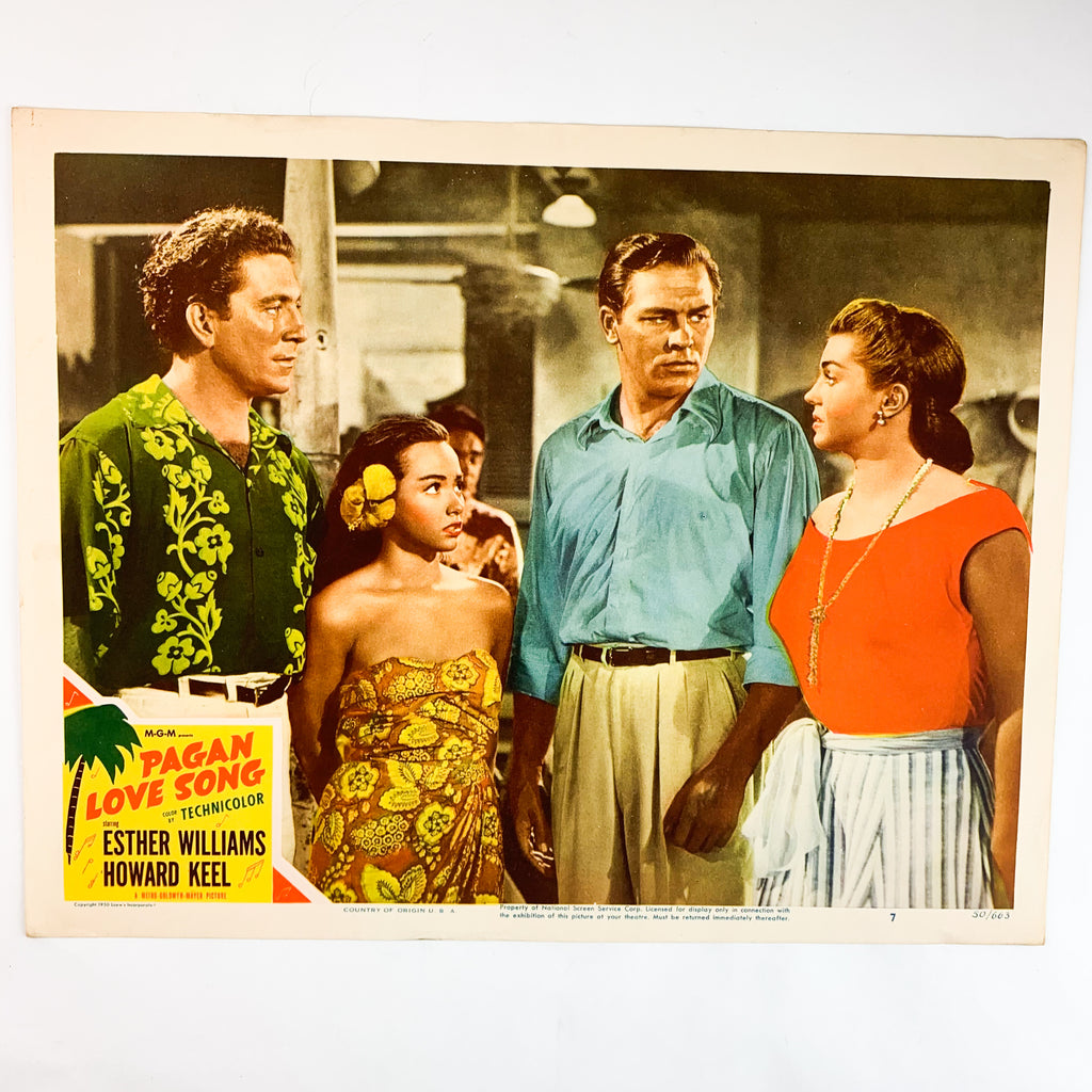 1950 Pagan Love Song MGM Technicolor Esther Willians Howard Keel Lobby Card #7