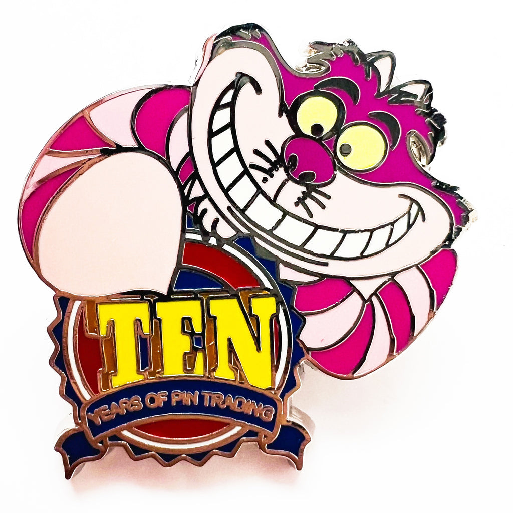 Disney Cheshire Cat Alice in Wonderland Ten 10th Pin Trading Anniversary Pin