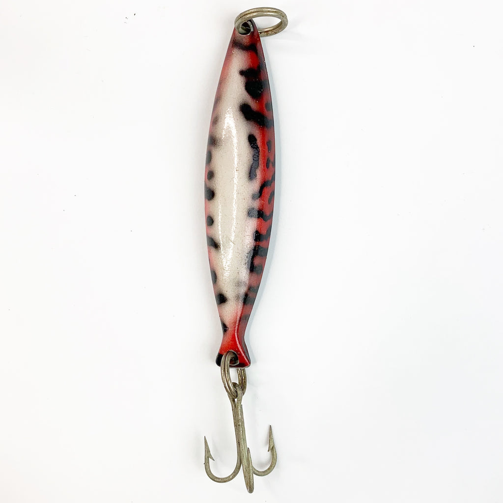 Vintage Metal Saltwater Fishing Straggler Red/Black Lure