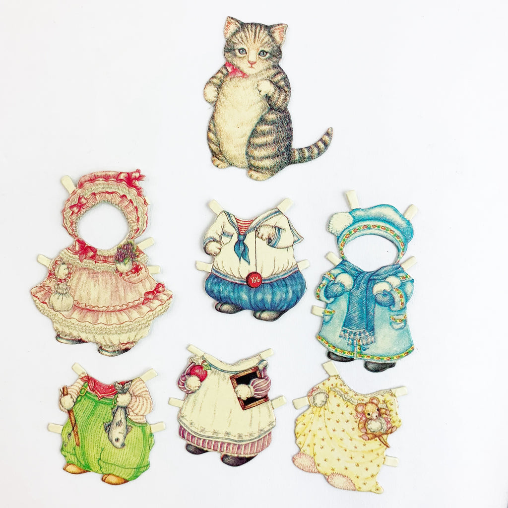 Vintage 1985 Kitty Cucumber Paper Dolls