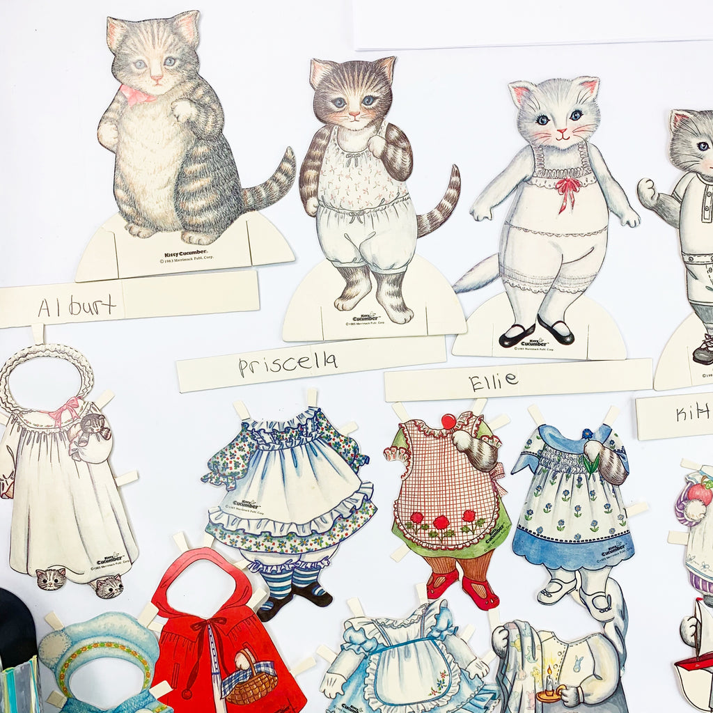 Vintage 1985 Kitty Cucumber Paper Dolls