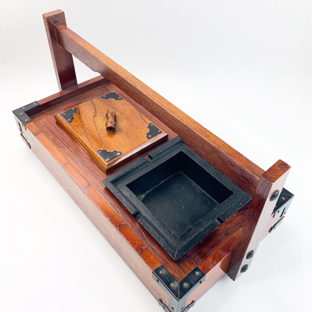 Japanese Wood Ashtray w/Cigarette Tobacco Tray