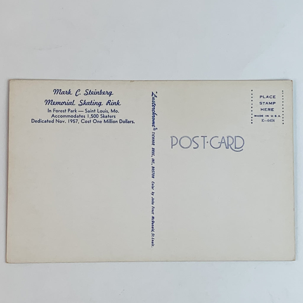 Mark C. Steinberg Memorial Ice Skating Rink Forest Park St. Louis MO Postcard