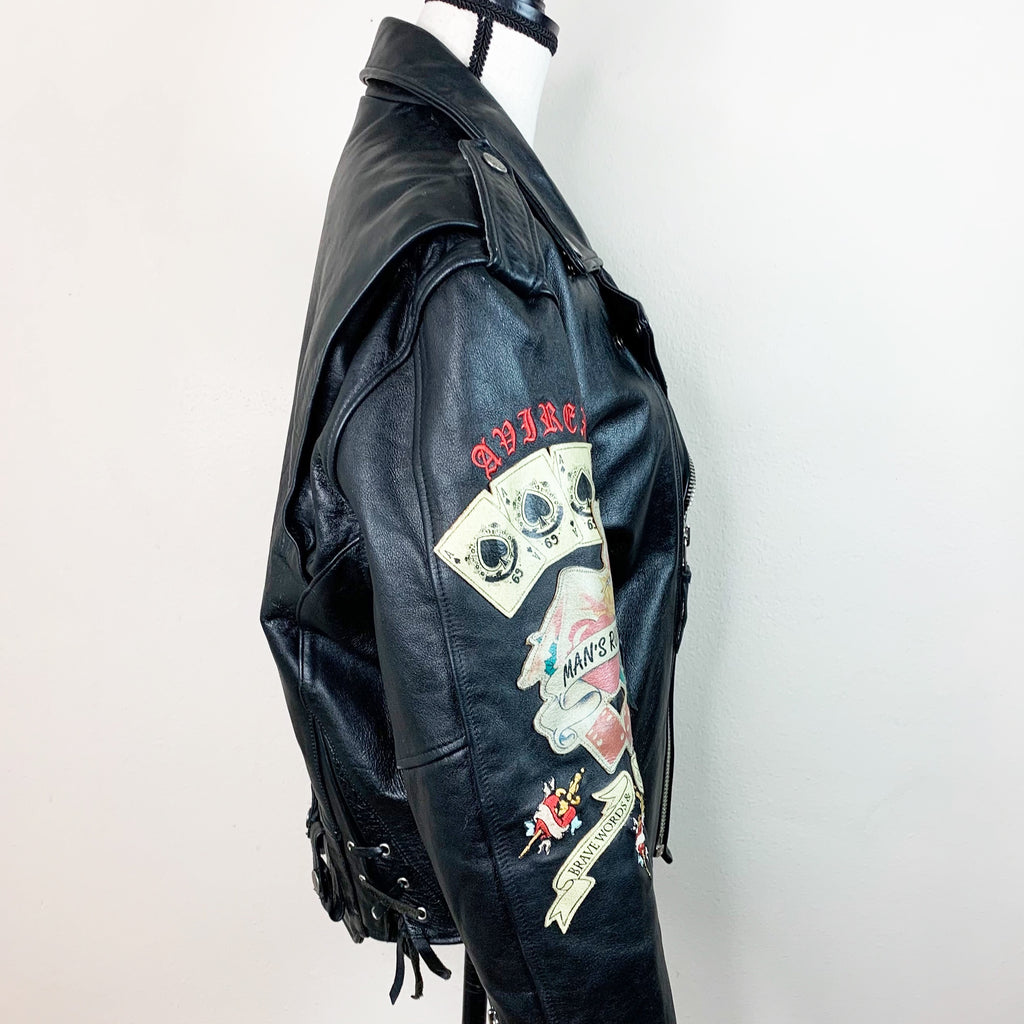 Vintage Avirex Leather Motorcycle Biker Jacket