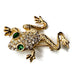 Vintage Leaping Frog Rhinestone Brooch
