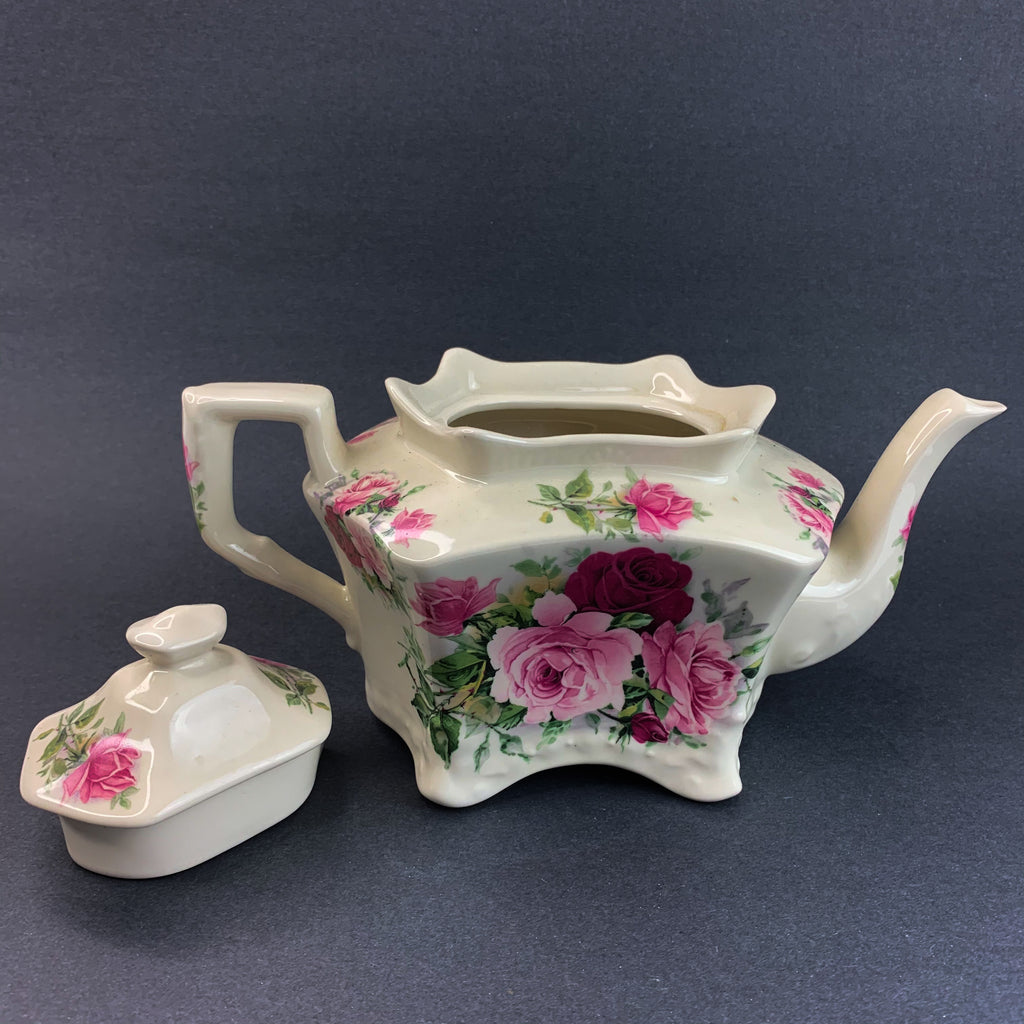 Vintage Crownford Giftware Rectangular Floral Design Teapot
