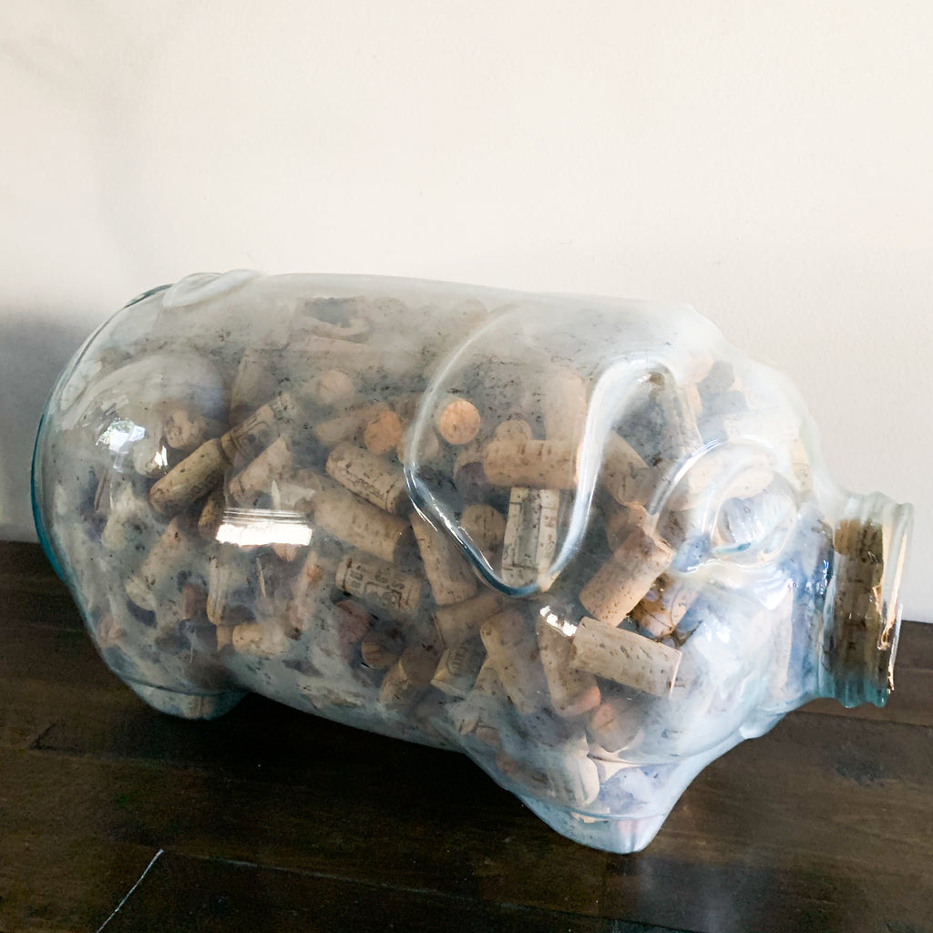 Vintage Libbey This Little Pig Went To Market 5 Gallon Glass Piggy Jar