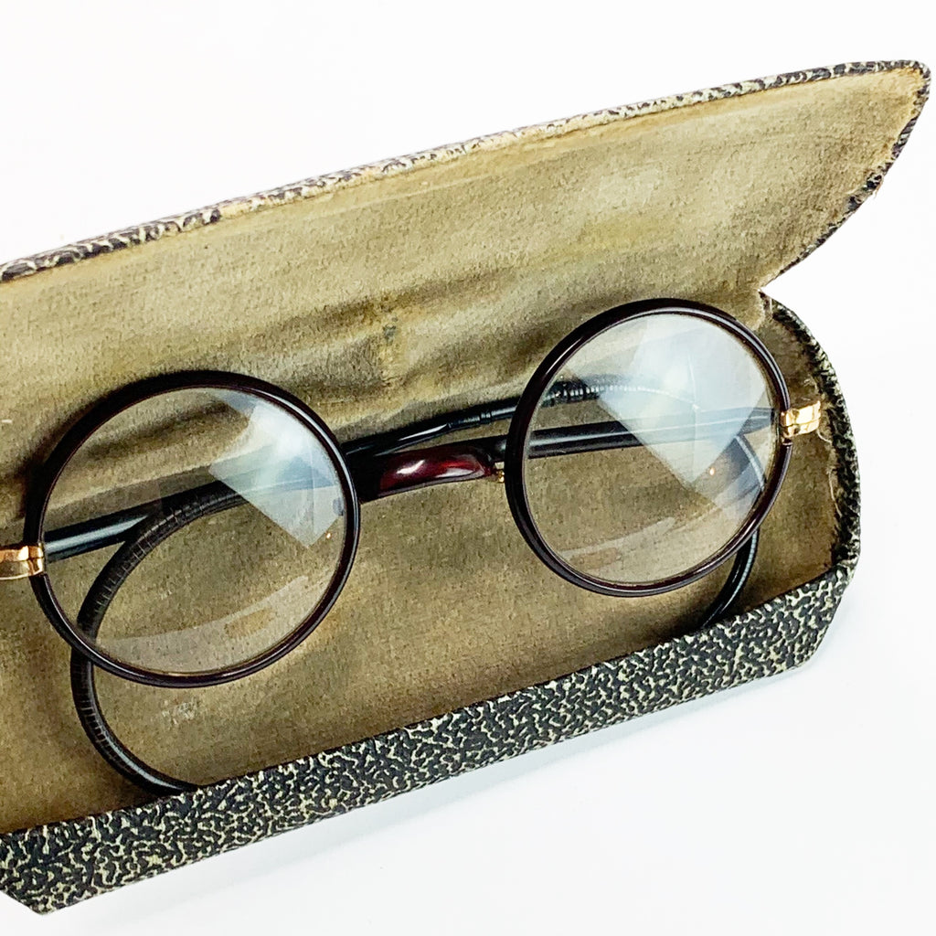 Vintage Antique Shuron Round Lens Wired Eyeglasses