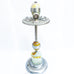 Vintage Mico Art Deco Chrome and Alabaster Slag Glass Ashtray Stand