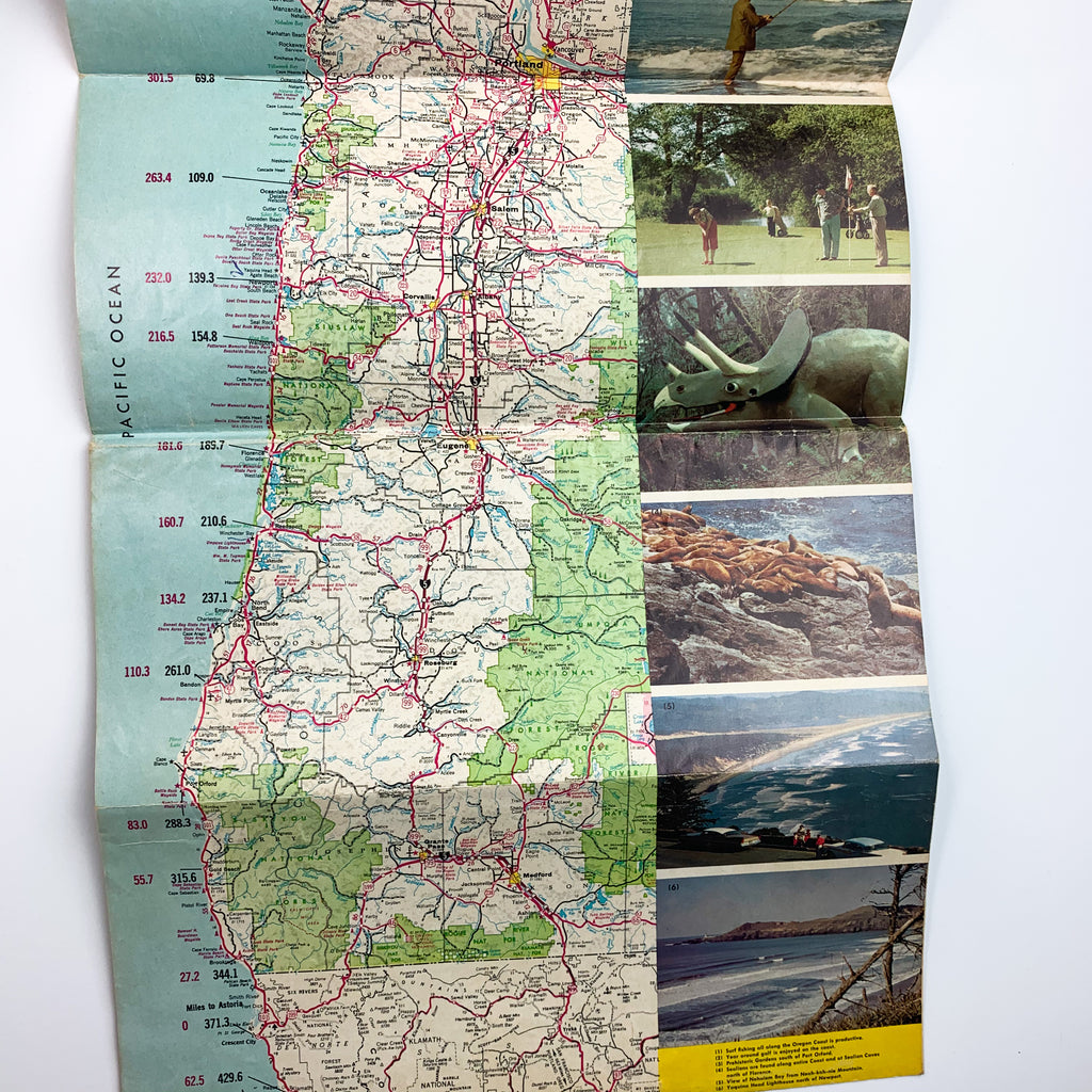 Vintage 1960s Oregon Coast Travel Guide US 101 Road Map Booklet