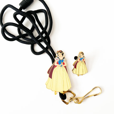 Disneyland Cast Member Snow White Lanyard + Pin Set