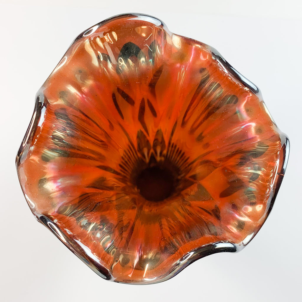 Vintage Carnival Iridescent Glass Vase