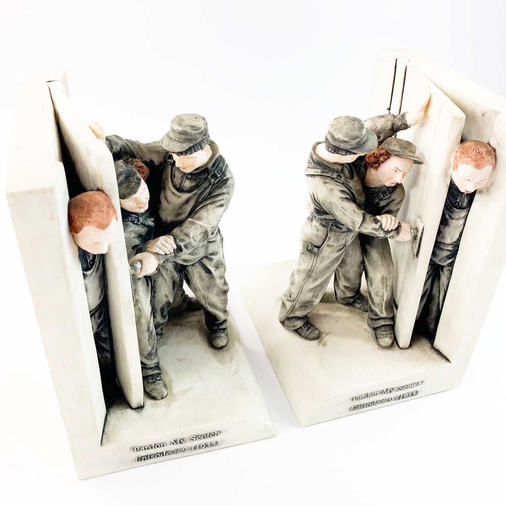 Three Stooges Figural “ Pardon My Scotch” Bookends
