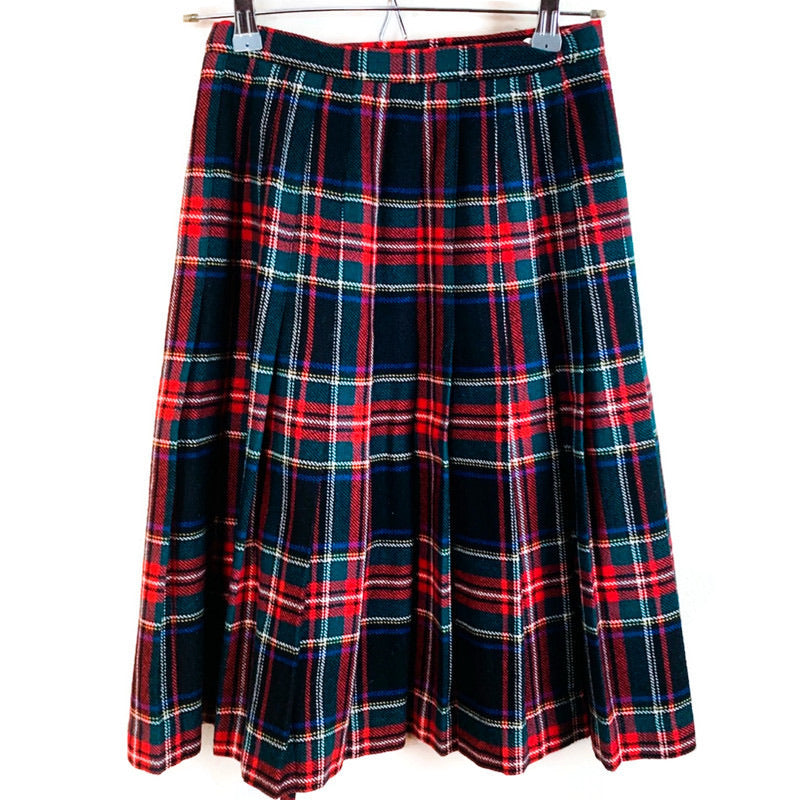 Vintage Ann Stevens Plaid Tartan Pleated Skirt