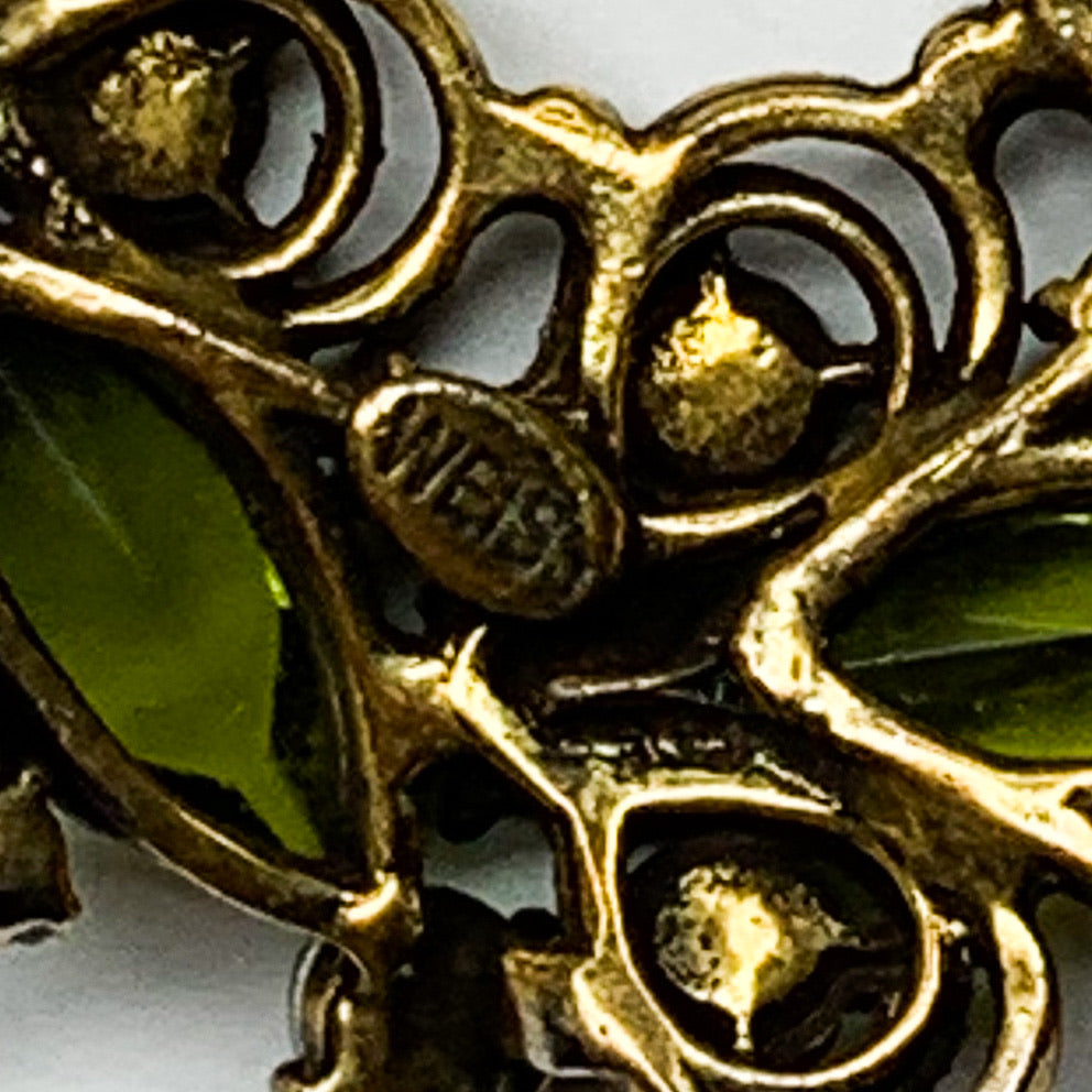 Vintage Weiss Rhinestone Brooch And Earrings Set