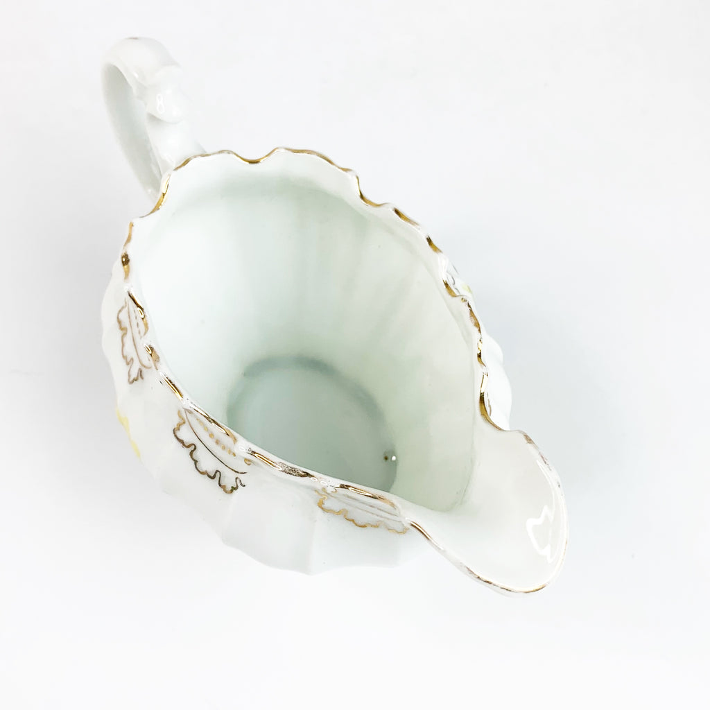 Porcelain Hand Painted Creamer Rim & Handle