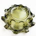 Vintage Mid Century Heavy Olive Green Glass Ashtray