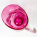 Vintage Cranberry Pink Pitcher with Applied Clear Glass Ribbed Handle.