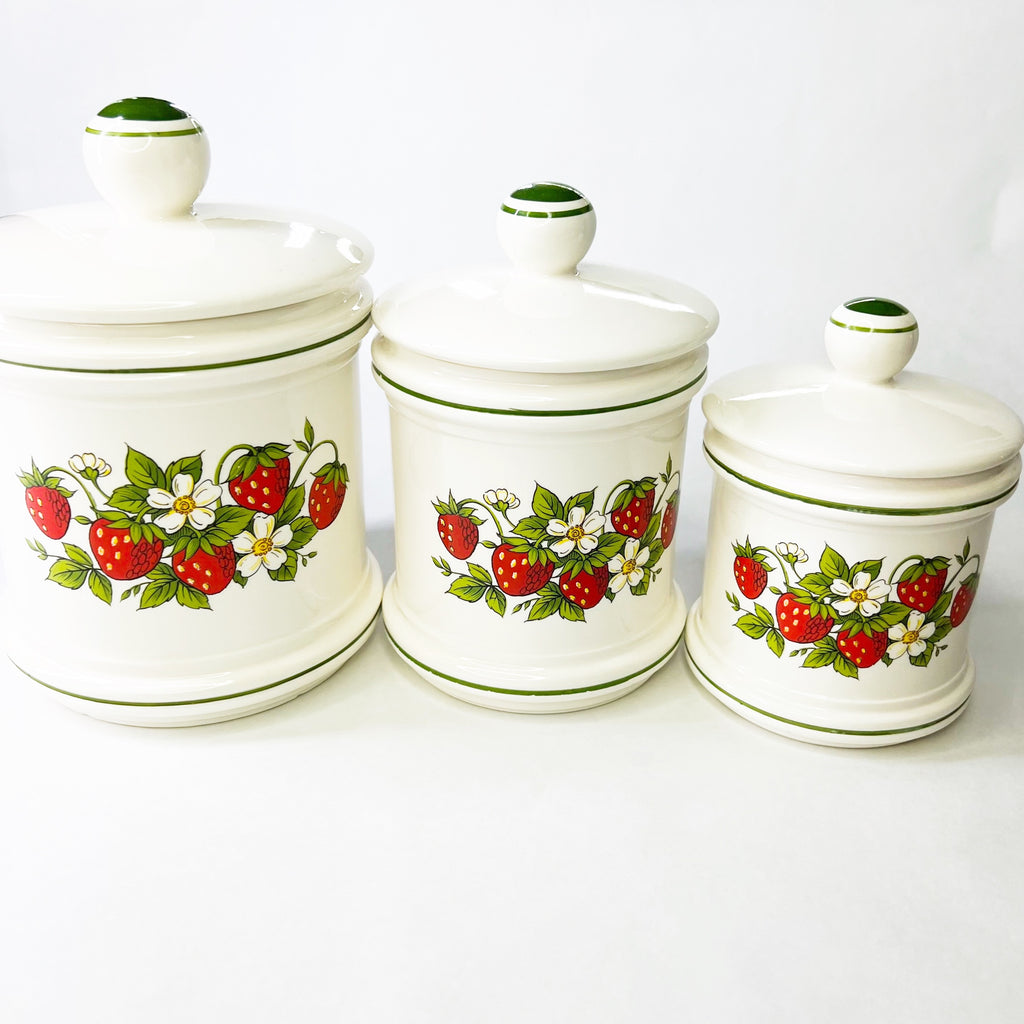 Vintage Sears Strawberry Canisters