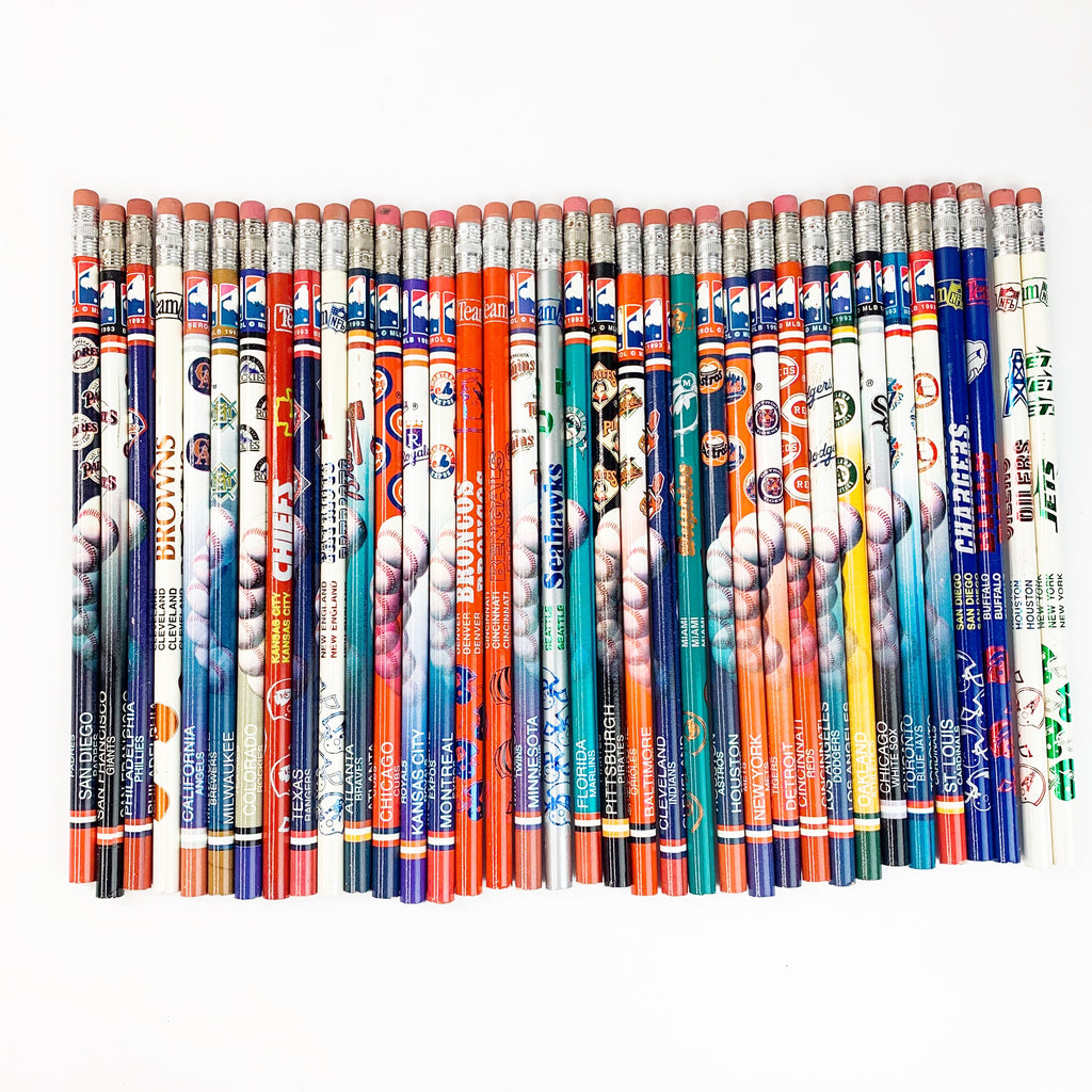 Vintage 1993 Official MLB American League Baseball & NFL Football 36pc Pencils