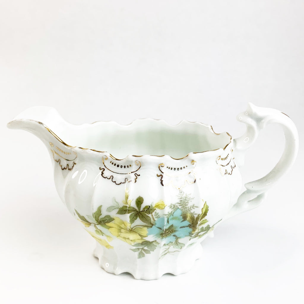 Porcelain Hand Painted Creamer Rim & Handle