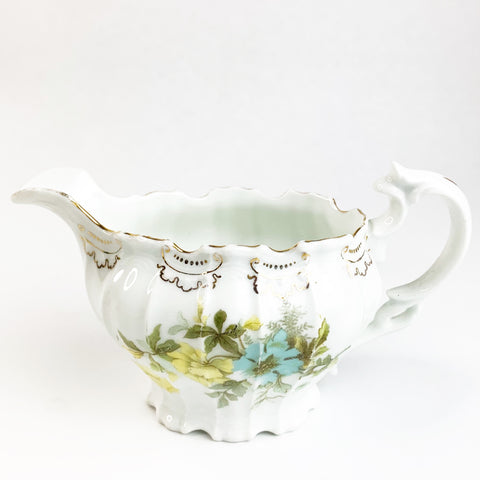 Porcelain Hand Painted Creamer Rim & Handle