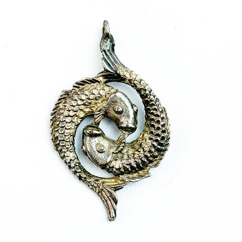 Vintage Koi Fish Double Asian Scale Pisces Pendent