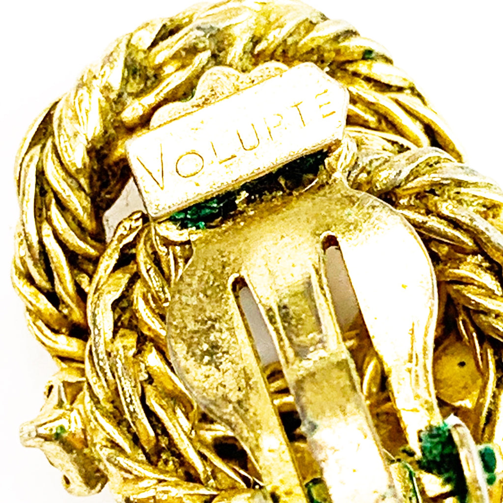 Vintage Volupte Gold Tone Clip On Earrings