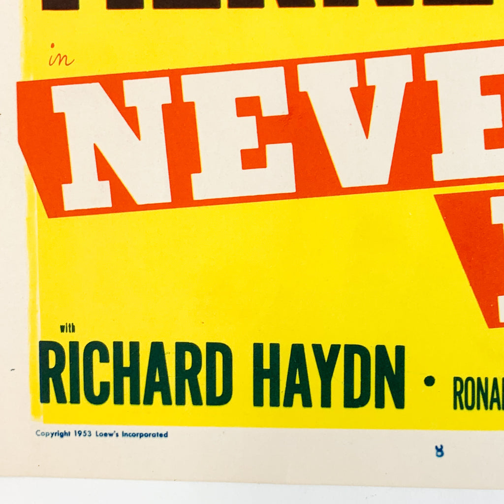 Vintage 1953 MGM Never Let me Go Clark Gable #8 Lobby Card