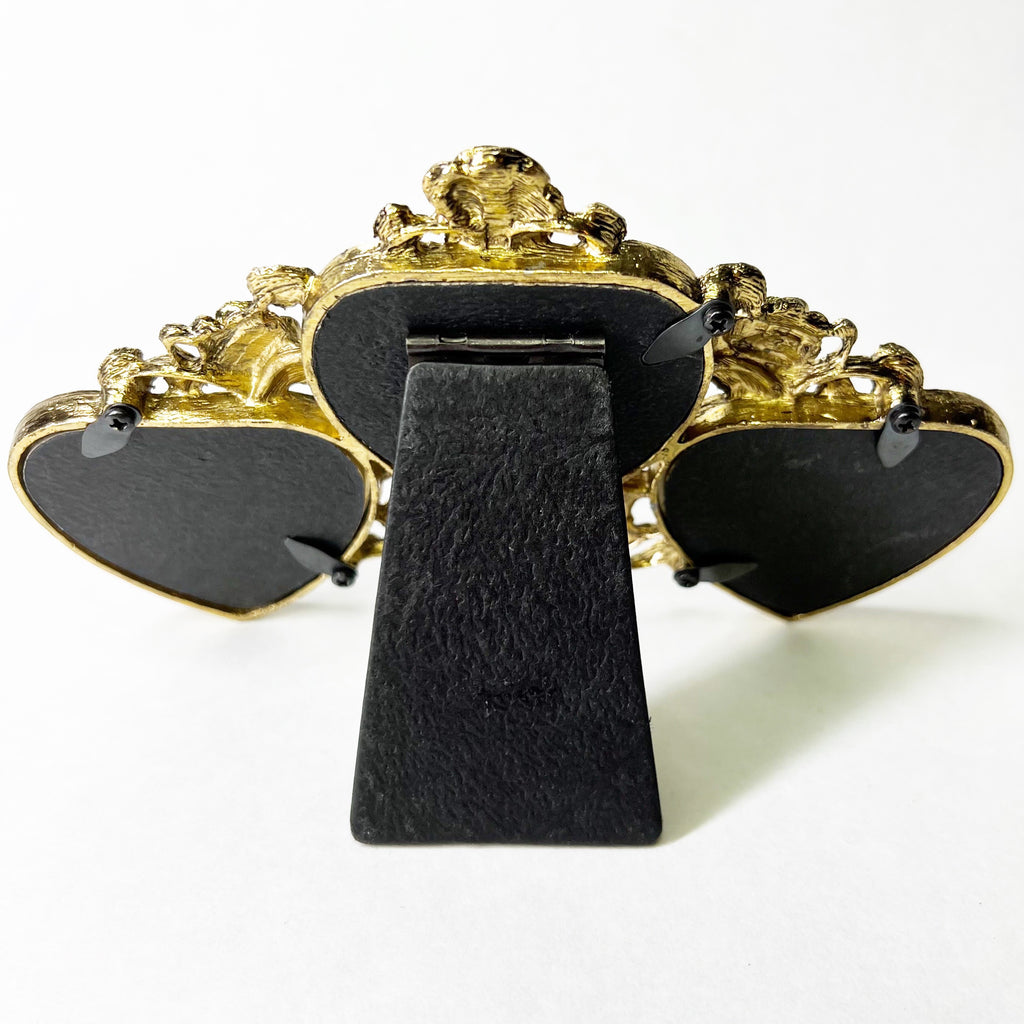 Hollywood Regency Gold Triple Heart Picture Frame