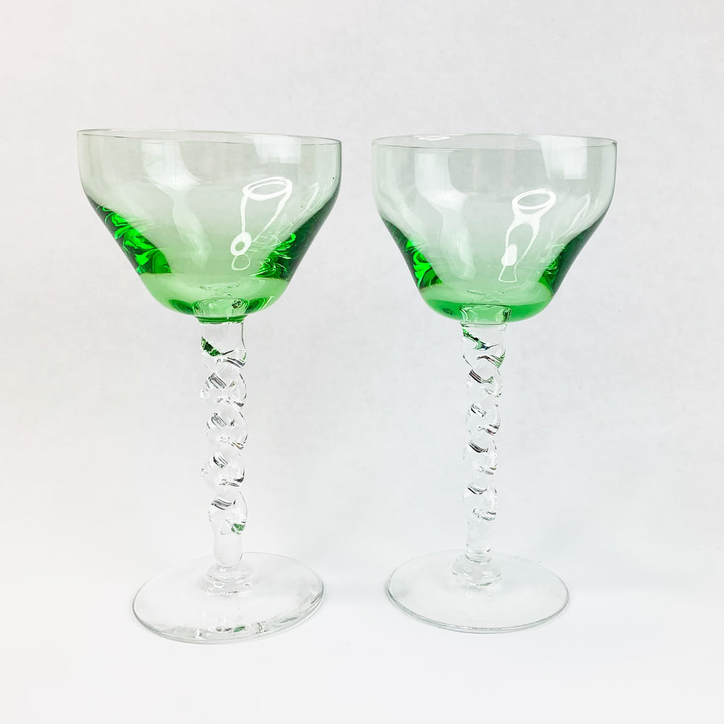Vintage Champagne Spiral Barware Drinking Glasses