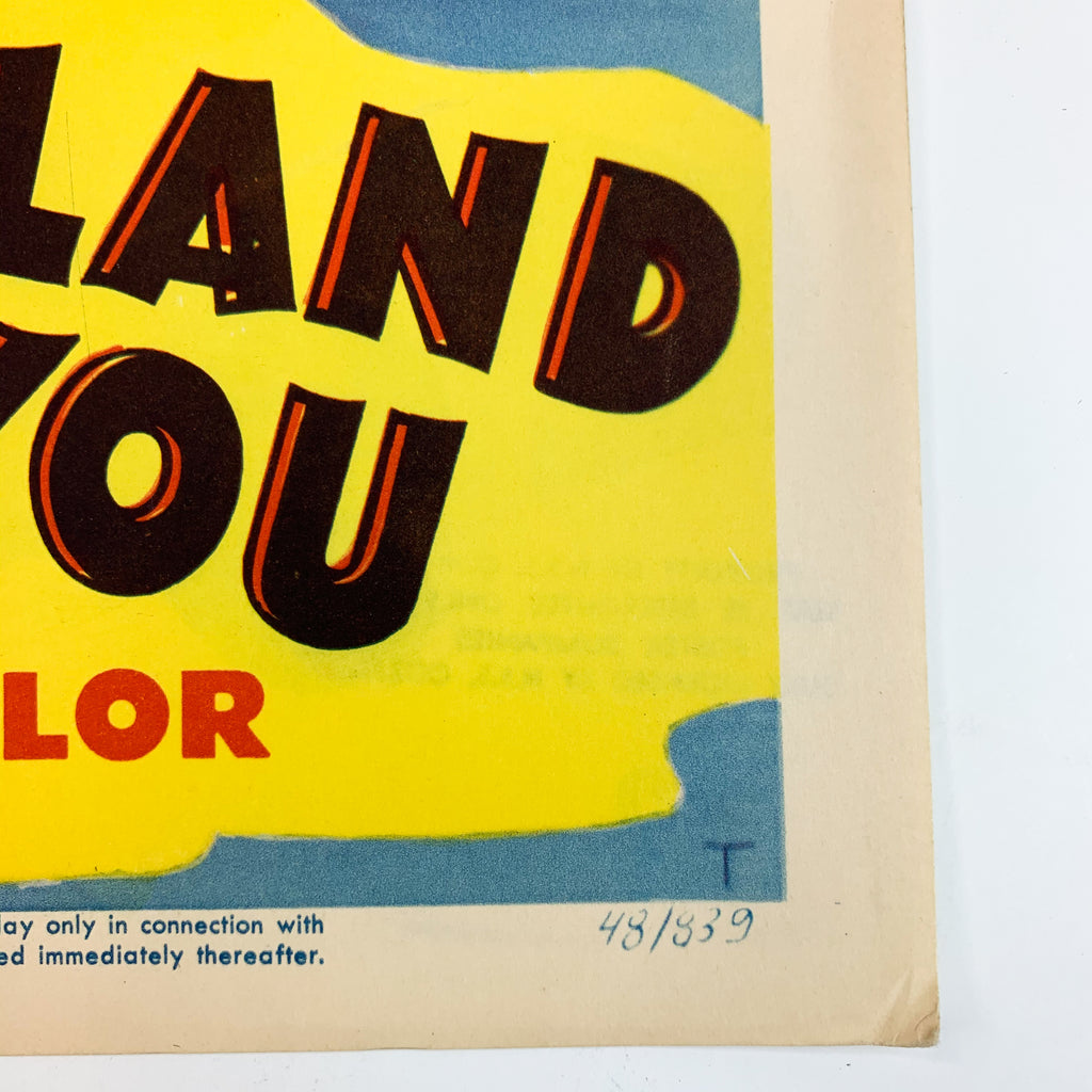 1948 MGM On An Island With You Esther Williams Peter Lawford Lobby Card